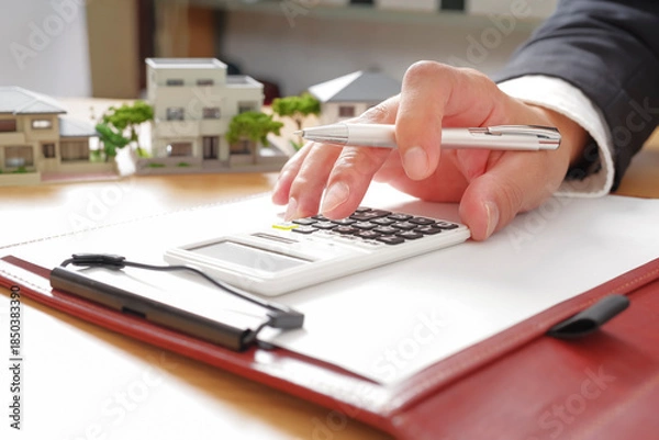 Fototapeta マイホーム資金計画の打ち合わせイメージ