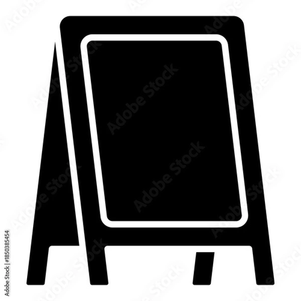 Obraz Market stall blackboard stand glyph solid icon