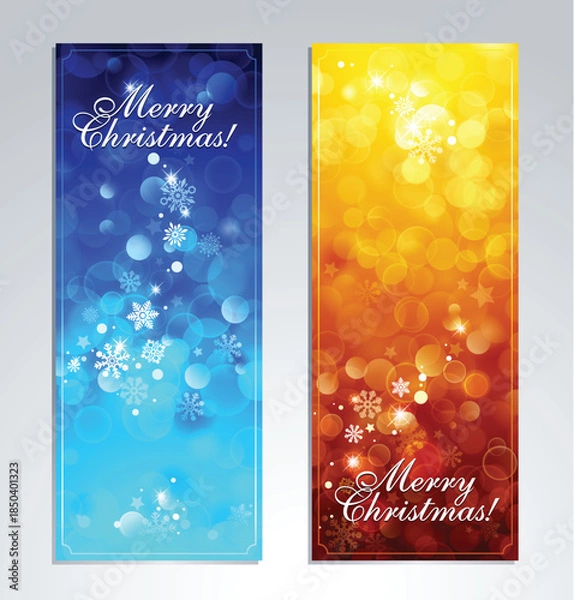 Obraz Merry Christmas Vertical Blue Festive Background
