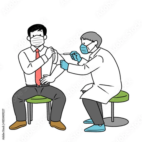 Obraz 予防接種をするイラスト