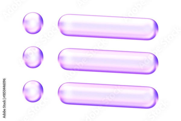 Obraz Translucent hamburger and kebab menu icon featuring rounded glassmorphism styling, Designed for modern UI and UX interfaces, suitable for navigation menus