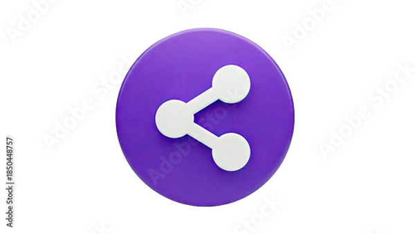 Obraz Share Icon on Purple Circle - Social Media Concept