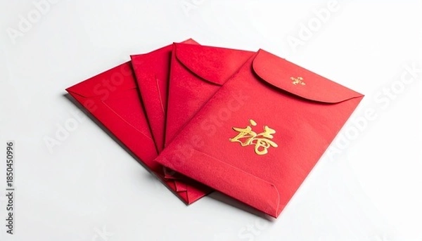 Obraz Red envelopes with gold Chinese characters