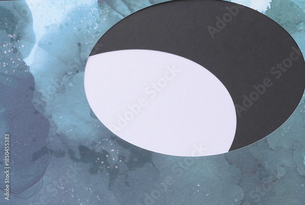 Obraz marbled paper with oval cutouts