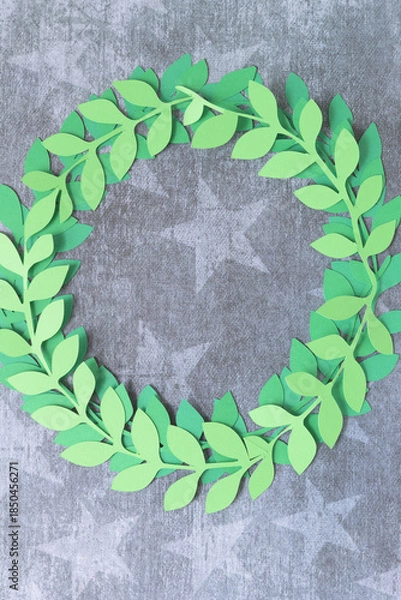 Obraz double green leaves frame