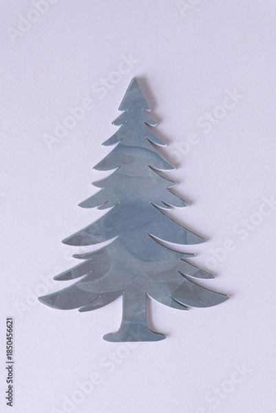 Obraz isolated paper tree on blank paper with texture