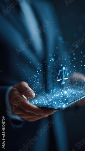 Obraz Innovative AI Interface for Legal Technology Presentation