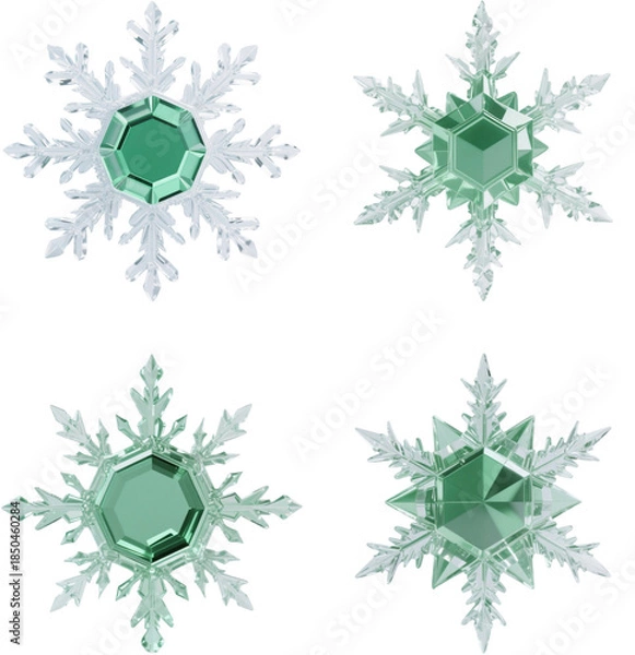 Obraz 雪の結晶　氷　冬