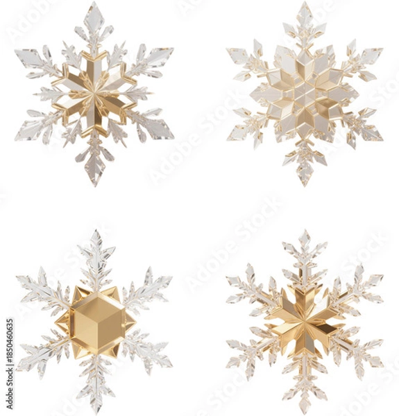 Obraz 雪の結晶　氷　冬