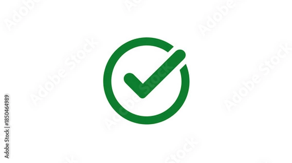 Obraz A vibrant green checkmark against a clean backdrop