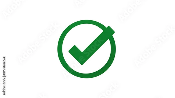 Obraz A vibrant green checkmark against a clean backdrop