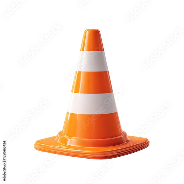 Obraz Classic Roadwork Safety Cone on White