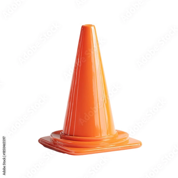 Obraz Classic Roadwork Safety Cone on White
