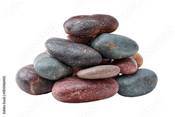 Obraz Smooth round pebbles texture background. Pebble sea beach close-up, dark wet pebble and gray dry pebble. High quality photo