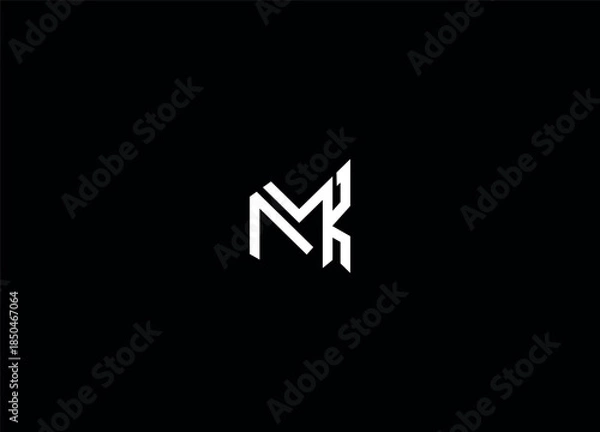 Obraz MK abstract initial logo and creative logo