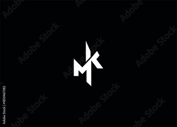 Obraz MK abstract initial logo and creative logo
