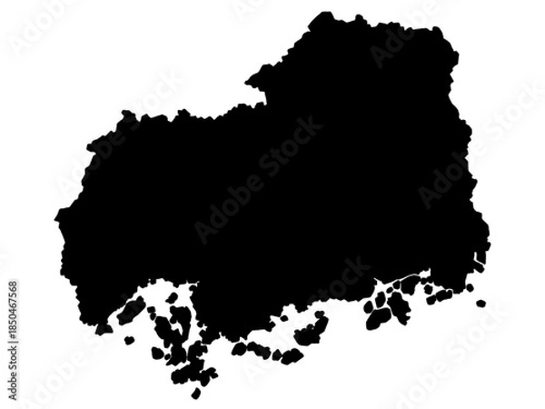 Obraz 広島県の地図（シルエット）