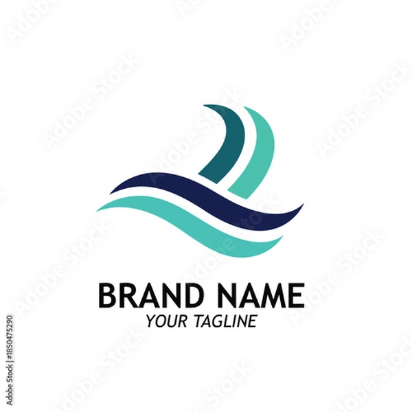 Obraz simple and minimalist logo design wave