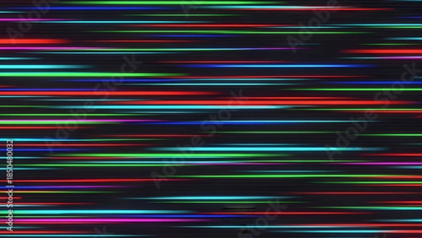 Obraz Abstract digital glitch effect with distorted pixels and horizontal lines