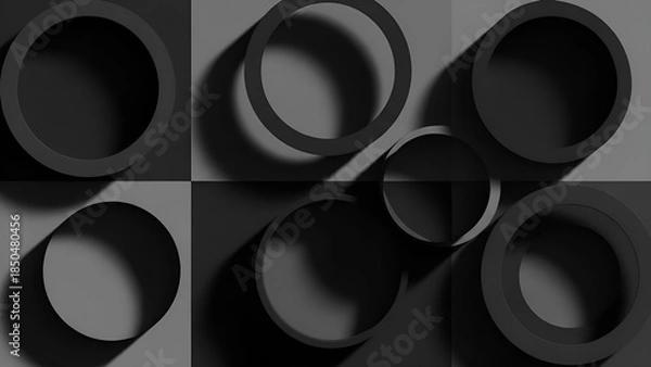 Obraz Abstract geometric pattern of dark, mysterious, and intricate shapes