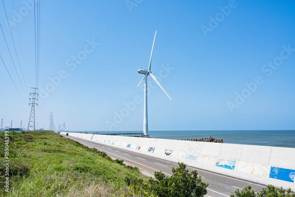 Obraz 茨城　神栖市の海岸（海風の見える丘から）