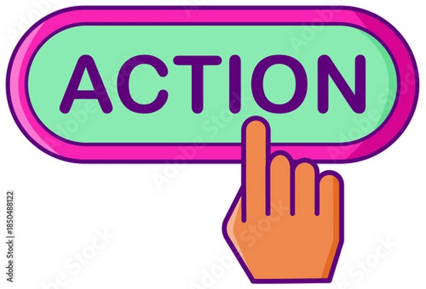 Fototapeta Action button