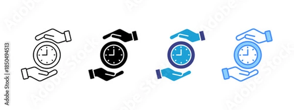 Obraz Save Time icon set multiple style collection