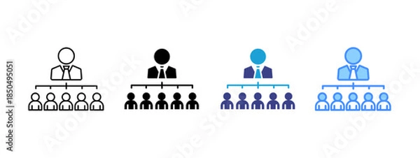 Obraz Organization Structure icon set multiple style collection