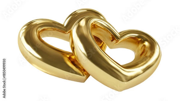 Fototapeta Golden Hearts Symbolizing Eternal Love and Commitment