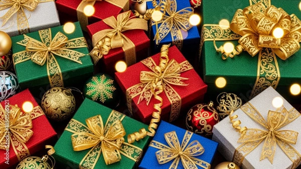 Fototapeta christmas gift boxes