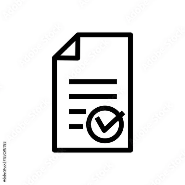 Fototapeta check mark on document icon
