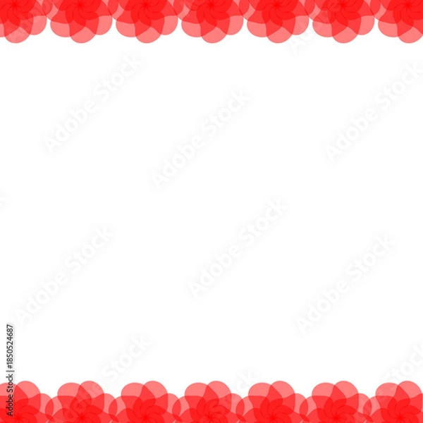 Fototapeta エレガントな赤い花のフレーム