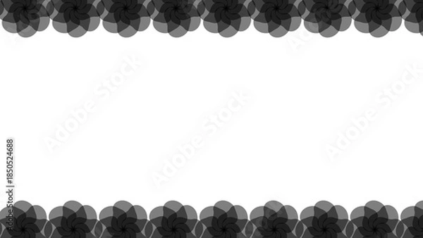 Obraz エレガントな黒い花のフレーム