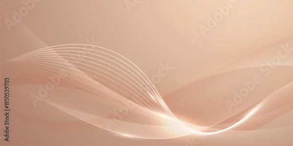 Obraz Vector illustration of a golden wave background with elements that create a luxurious effect.