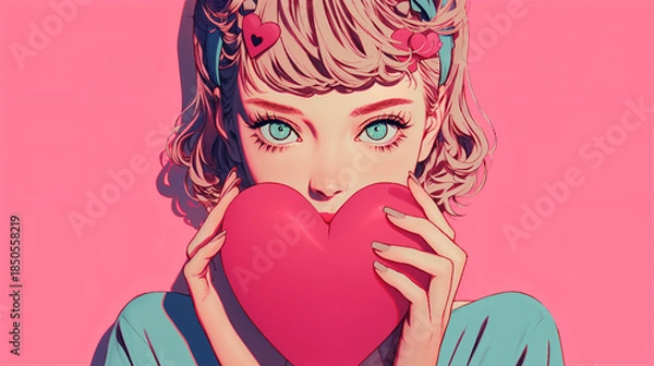 Obraz ハートを持つガーリーな女の子