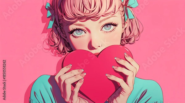 Obraz ハートを持つガーリーな女の子