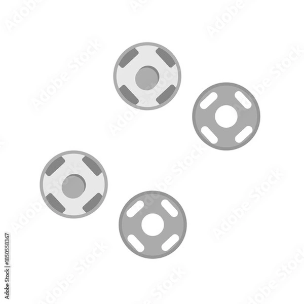 Obraz 裁縫用のスナップボタンのイラスト素材