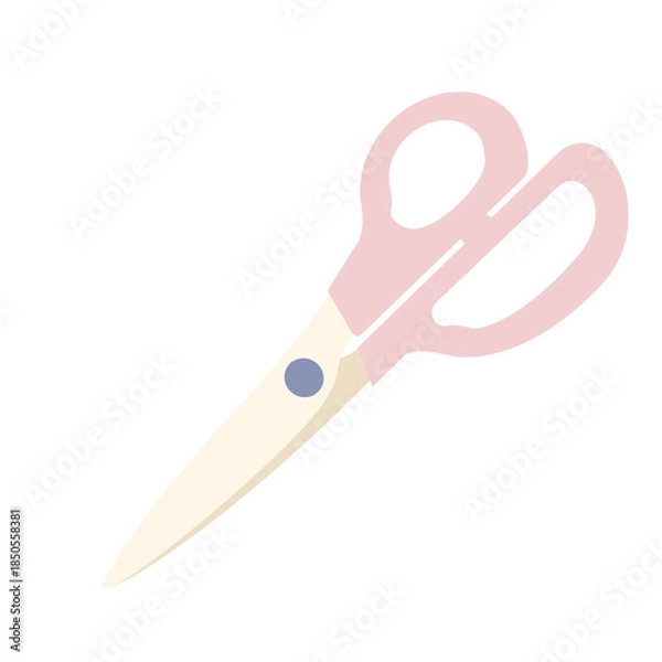 Obraz 裁縫用の裁ちばさみのシンプルなイラスト素材