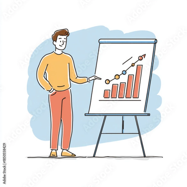 Obraz man with a chart