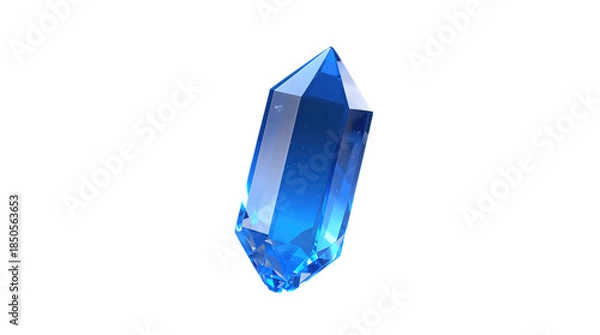 Obraz Glowing blue crystal with sharp facets.