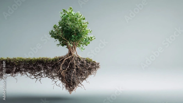 Fototapeta An image of an innovative tree that seems to float in the air