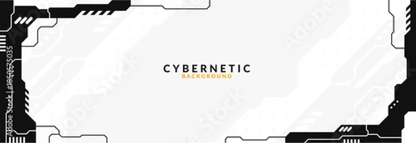 Obraz Abstract Modern Tech Background Minimal Geometric Circuit Pattern in Black