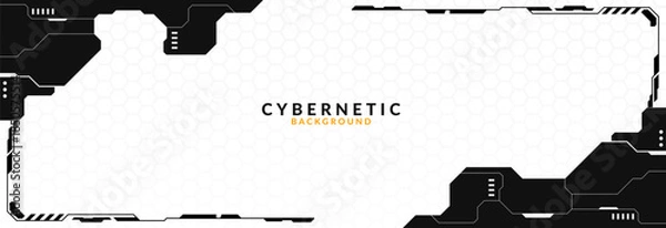 Obraz Abstract Modern Tech Background Minimal Geometric Circuit Pattern in Black