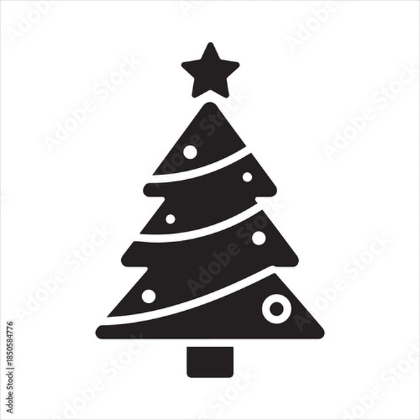 Obraz Christmas tree glyph icon