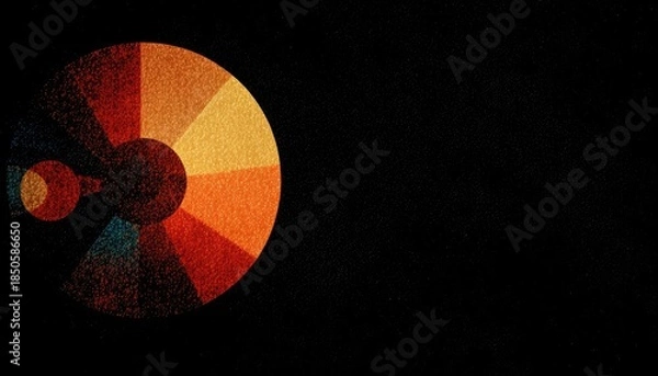 Obraz Abstract radial gradient design with textural elements, ideal for project timelines, data visualization backgrounds, or event planning themes