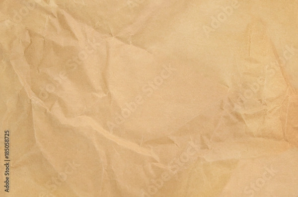Obraz Brązowy zmięty papier pakowy jako tło tekstury papieru