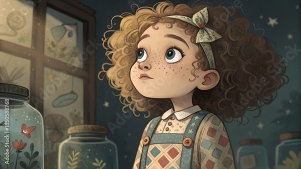 Obraz antique doll in the window