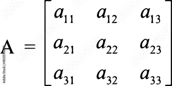 Obraz Matrix Linear Algebra Vector Illustration Explaining Mathematical Transformations, Coordinate Systems and Analytical Structures