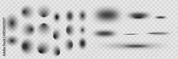 Obraz Vector shadows isolated. Set of round and square shadow effects.