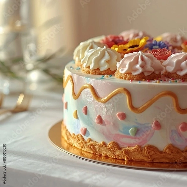 Fototapeta cake with cream